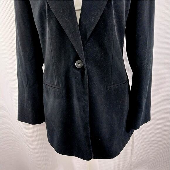 EXPRESS! GORGEOUS TAILORED, FITTED BLACK MICROFIBER DRESS JACKET, BLAZER! SZ 7/8 - Picture 5 of 13